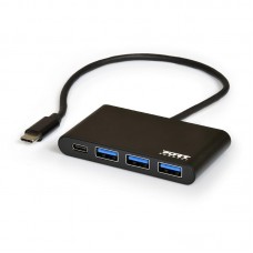 Port Usb Type-C To 3 X Usb3.0 And 1 X Type-C Pd 30cm 4 Port Hub - Black