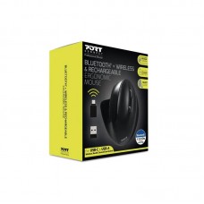 Port Connect Wireless Rechargeable Ergonoc Mouse Bluetooth
- Black
