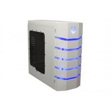 Bitfenix Cls-500-Wwwb1 Colossus With Windowed Side Panel - White With Blue Led - All White With Front Door Open To Left Or Right Top S3 Security With Lock ( For Storage Compartment + I/O Port + Peripherals Cable ) Softouch Surface Treatment No Psu ( B
