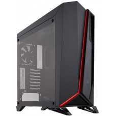 Corsair Carbide Series Spec Omega Windowed ( Tempered Glass Front + Side Panel ) Black & Red - No Psu