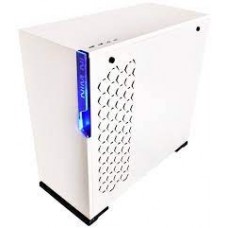 InWin Ci698 101 Mid Tower Chassis - White With Tool-Less Full-Sized Tempered Glass Side Panel Blue Led Logo On Front Panel No Psu