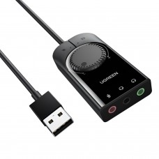 Ugreen Cm129-40964 Usb-A To 3.5mm External Stereo Sound Adapter - Black Ugreen Cm129-40964 Usb-A To 3.5mm External Stereo Sound Adapter - Black