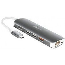 J5 Create Jcd384 Minidocking - Usb3.0 Type-C ( Gen1/5gbps ) Universal Docking Station With Hdmi + D-Sub + Gigabit Lan + Usb3.0 Type-C + 2x Usb3.0 Type-A + 1x Usb3.0 Bc1.2 2.4a Type-A For Fast Charge + Dual Card Readers ( Sdxc + Microsdxc ) - 4k Hdmi ( Upt