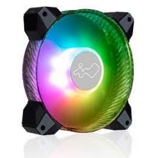 Inwin Asn120 Saturn Argb With High Airflow - With Modular Connector For Daisychain Transparent Frame+Blade To Increase Visual Lighting Effec - 120x120x25mm 9x Black Sickle Blades Pwm Fans Shockproof Rubber Corners For Noise Reduction 500-1800rpm 27db