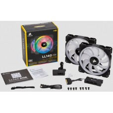 Corsair Co-9050074-Ww Ll140 Rgb - X2 Kit + Controler ( Lighting Node Pro ) + 6port Hub - With 16x Rgb Leds In 2 Separate Light Loops ; 140x140x25mm Advanced Hydraulic Bearing 9 Blades Pwm Fans Rubber Corners For Noise Reduction 600-1300rpm 25dba 51. Corsair Co-9050074-Ww Ll140 Rgb - X2 Kit + Controler ( Lighting Node Pro ) + 6port Hub - With 16x Rgb Leds In 2 Separate Light Loops ; 140x140x25mm Advanced Hydraulic Bearing 9 Blades Pwm Fans Rubber Corners For Noise Reduction 600-1300rpm 25dba 51.