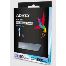 Adata Aeli-Ue800-1t-Csg 1tb/1024gb Ue800 Flash Drive With Metal Casing + Keyring Loop Usb3 (Gen2/10gbps) Type-C For Pc Or Mobile Devices Read/Write : 1000/1000 Mb/Sec Capless Sliding Design 73x21x9mm Support Linux Mac Os - 5 Years Warranty