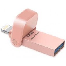 Adata I-Memory Flash Drive Ai920-64g-Crg 64gb Rose Gold - Usb3 + Apple Certified Mfi Lightning Dual-Connectors Flash Drive For Ios/Mac/Pc Cob Design With Mini-Size ( 37.8x16.9x6.9mm ) Dust And Water Resistant Support Ultra Hd 4k Video Playback + Apple
