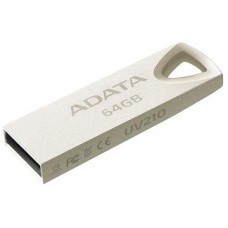 Adata Uv210 64gb Usb2.0 Flash Drive Sandblasted Zinc-Alloy Housing With Integral Strap Hole For Lanyard Or Keychain Advanced Cob ( Chip-On-Board ) Design With Dust/Shock/Water Resistant 39x12.2x4.5mm Support Linux Mac Os Support Free Ostogo + Ufdtog