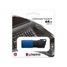 Kingston Dtx/64gb Exodia 64gb Flash Drive Black + Blue Loop Attach To Key Rings - Type-A Usb3 Gen1 ( Usb2.0 Backwards Compatible ) 67.3x21x10.1mm Support Linux Mac Os - 5 Years Warranty
