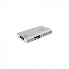 Pqi 6i01-128gr1001 Iconnect 128gb Silver - Usb3.0 + Apple Certified Mfi Lightning Dual-Connectors Flash Drive For Ios/Mac/Pc ; 54x31x8mm Read/Write : 30.2/15.5 Mb/Sec With Backup Software - 2 Years Warranty