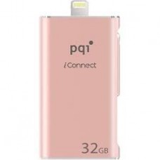 Pqi 6i01-016gr4001 Iconnect 16gb Rose Gold - Usb3.0 + Apple Certified Mfi Lightning Dual-Connectors Flash Drive For Ios/Mac/Pc ; 54x31x8mm Read/Write : 30.2/15.5 Mb/Sec With Backup Software - 2 Years Warranty