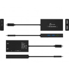 J5 Create Jva01 Video Capture Usb Hub ( For Video Conference Or Live Broadcast ) - Type-C ( Gen2/10gbps ) With 60w Pd3.0 + 2x Usb Type-A ( Gen1/5gbps ) Downstream + 4k Hdmi Out + 1080p Hdmi Input/Capture + 3.5 Mm Audio Out Driver Free For Windows/Macos/A