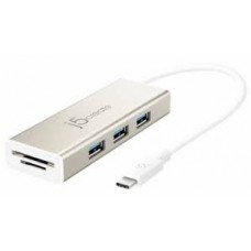 J5 Create Jch347 Usb Type C Pocket Multi-Adapter Hub (dual Sd Card Reader and Usb Type A Ports)