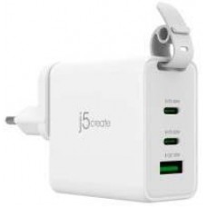 J5 Create Jup3565v 3 Port Travel Charger with two Usb Type C and one Usb Type A Port - up to 30w Power Delivery (DCP Supported)