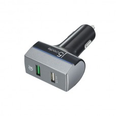 J5 Create JUPV20 Dual Port 30w Car Charger with one Qualcomm Quick Charge Port and one Standard Usb Port