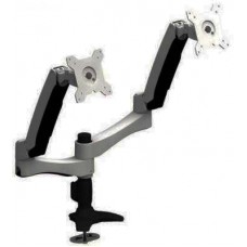 Aavara Ai742 Free Style Lcd Stand - Dual Flip Mount 2x Lcd - Grommet Base - 2 Independent Swing Arms Horizontal & Vertical Shift +/-90 Swivelable 110 ( +90~-20 ) Tilt Angle Adjustable 360 Rotation Pivot For Landscape Or Portrait Height Adjustable