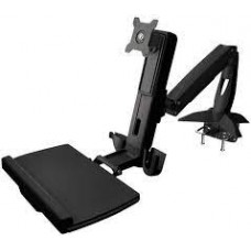 Aavara Ws210 Workstation Freestyle For 1x Lcd + 1x Keyboard/Mouse Tray - With 2 Arms / 3 Joints - Clamp Base - Display: 40 ( -5~35 ) Tilt Angle Adjustable +/-90 Swivel Angle Adjustable 360 Rotation Pivot For Landscape Or Portrait 124mm Height Adjustab