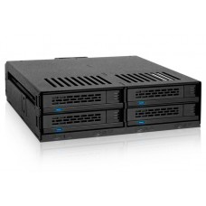 Icydock Mb324sp-B Mobile Rack - 4x Front-Accessed 12.5mm 2.5" Sata6g /Sas With Latch-Lock In 1x 5.25" Plastic With Screwless Quick Release Button 1x 40mm Fan With Fan Speed Control Jumper - 1x Sata Power Required