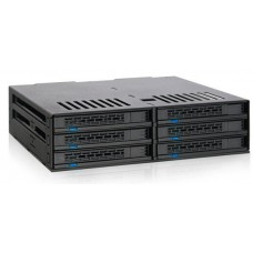 Icydock Mb326sp-B Mobile Rack - 6x Front-Accessed 9.5mm 2.5" Sata6g /Sas With Latch-Lock In 1x 5.25" Plastic With Screwless Quick Release Button 2x 40mm Fan With Fan Speed Control Jumper - 2x Sata Power Required