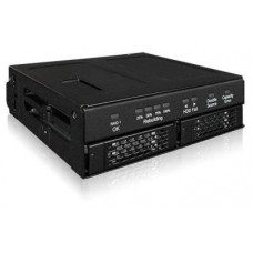 Icydock Tougharmor Mb902spr-B Mobile Rack With Built-In Raid 1/Mirror + Advanced Raid Status Led Indicators Black - For 2x 2.5" ( 15mm ) Sata6g In 5.25" Bay With Latch-Lock - Tougharmor Heavy Duty Metal Construction Hot-Swappable Inner Tray