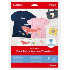 Canon Df-101 Iron-On T-Shirt Transfer For Dark-Coloured Fabrics - A4 5 Sheets - Compatible With Pixma Pro-100 Ix6800 Ip8700 Mg7500 Mg6700 Mg5600 Pro-100s Mg7700 Mg5700 Mg3600 Ts9000 Ts8000 Ts6000 Ts5000 Ts9100 Ts8100 Ts6100 Tr8500 Tr7500 Ts51xx Ts9500 T