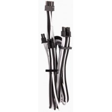 Corsair Cp-8920255 White+Black Premium Individually Sleeved Flexible Paracorded Cable ( Type4 Gen4 ) - 4x Pcie (6 Or 8pin) 2x 650mm With 4 Connectors Heatshrink-Less Connectors With Modular Interlocking Cable Combs - For Rmx Rmi Series Hx Hxi Ax Ax1