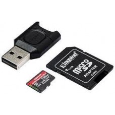 Kingston Mlpr2/256gb ( Canvas React Plus Sdxc + Mlp Card Reader ) 24x32x2.1mm Uhs-Ii U3 V90 A1 ( 16pin Dual Channel Compatiable With Old Uhs-I Device/Reader ) Not Compatible With Sdhc Only Device/Reader Read/Write : 300/260mb/Sec - Lifetime Warranty