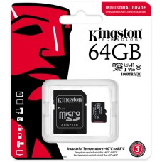 Kingston Sdcit2/64gb 64gb Micro Sdxc ( 15x11x1mm ) With Sd Adapter - Industrial Grade For Extreme Condition ( Operating Temperature Rating Of -40c To 85c ) - Uhs-I U3 ( Uhs-I / Sd3.0 ) With Sdmi Not Compatible With Sdhc Only Device/Reader Read/Write :