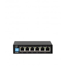 D-Link Dgs-F1006p 6 Port Poe Switch - 2x Gigabit For Uplink + 4x Poe Gigabit ( Upto 60w In Total / Upto 250m Distance ) 12gbps Switching Capacity