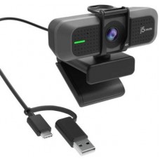 J5 Jvu430 4k Hd Webcam - With 2x Digital Zoom 360 Rotation F/2.0 Aperture With Low Light Enhancement Built-In Privacy Lens Cover + High-Fidelity Dual Microphones - Support Full 4k Hd @30fps + H.264 Video Decoding Tripod / Clip Mountable Or Desktop Stand