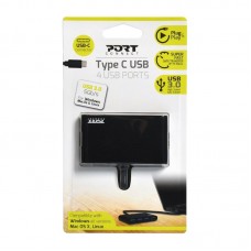 Port Usb Type-C To 4 X Usb3.0 5gbps 30cm 4 Port Hub - Black Port Usb Type-C To 4 X Usb3.0 5gbps 30cm 4 Port Hub - Black