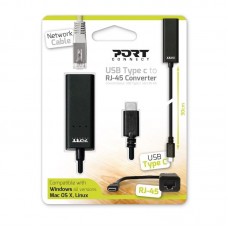 Port Usb Type-C To Rj45 5gbps 30cm Adapter - Black Port Usb Type-C To Rj45 5gbps 30cm Adapter - Black