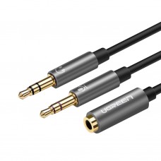 Ugreen Uv140 Aux 3.5mm Audio Splitter Cable - Black/Grey Ugreen Uv140 Aux 3.5mm Audio Splitter Cable - Black/Grey