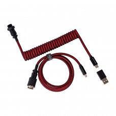 Keychron Coiled Aviator Cable - Red Keychron Coiled Aviator Cable - Red