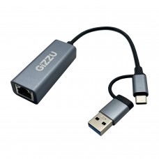 Gizzu High Speed Type-C/A To Gigabit Adapter Poly