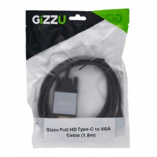 Gizzu Full Hd Type-C To Vga Cable (1.8m) - Black