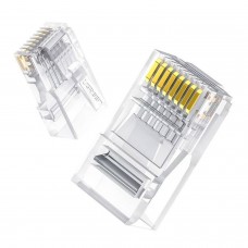 Ugreen Cat6 Rj45 Modular Plugs - Transparent With Gold Contacts (10 Pieces) Ugreen Cat6 Rj45 Modular Plugs - Transparent With Gold Contacts (10 Pieces)