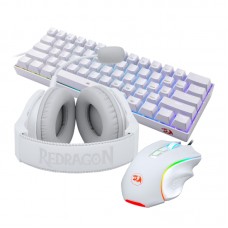 Redragon 3in1 Ms|Hs|Kb Wired Combo - White Redragon 3in1 Ms|Hs|Kb Wired Combo - White