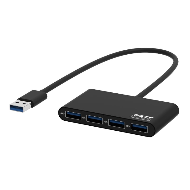 Port USB3.0 to 4 x USB3.0 5Gbps 4 Port Hub – Black