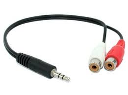 3.5mm Male To Rca(L+R) Female Audio 20cm Cable