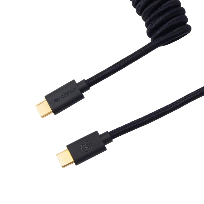 Keychron Coiled Aviator Cable – Black/Straight