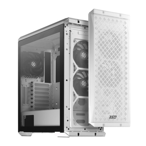 Adata Xpg Defender White – With Magnetic Meshed Front Panel Vertical Vga Mount Bracket Included Dual-Chamber Design – With 3mm Tempered Glass Side Panel All Steel Exterior No Psu