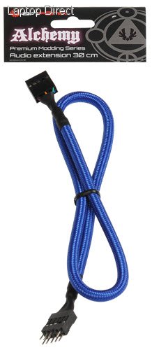 Bitfenix Bfa-Msc-Aud30bk-Rp Alchemy Multisleeved(1) Cable – 10pin Audio 30cm Extension Cable ( From Case Control Panel To Mb ) – Blue