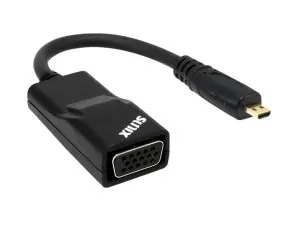 Sunix H2v57c0 Micro-Hdmi ( Type-D / 2.8×6.4mm ) To Vga 80mm Converter Cable ( For Mobile Device With Micro-Hdmi ) With Emi Shielding For Anti-Jamming Signal Support Upto Wuxga 1920×1200 – Retail Pac
