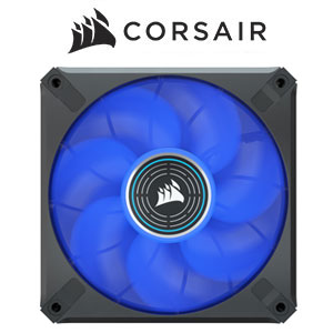 Corsair Co-9050128-Ww Ml120 Elite White With 8x Blue Led 120x120x25mm Premium Magnetic Levitation Bearing 7 Blades Pwm Fans With Airguide 450-2000rpm 10-30dba 15-58cfm 0.3-2.9mm/H2o Static Pressure