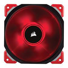 Corsair Co-9050042-Ww Ml120 Pro + 12x Red Led – Black+Red Corner Highlight Replaceable Corners Mounted To Anti-Vibration Rubber Dampers 120x120x25mm Premium Magnetic Levitation Bearing 7 Blades Pwm Fans 400-2000rpm 16-37dba 12-75cfm 0.2-4.2 Mm/H2o