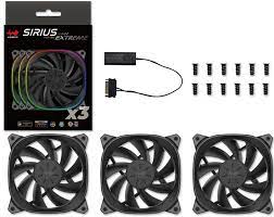 Inwin Ase120 Sirius Extreme Black Argb X3 Kit + Controller – Dual-Looped Rings Of Rgb Lighting – 120x120x25mm 9x Black Sickle Blades Pwm Fans Shockproof Rubber Corners For Noise Reduction 400-1500rpm 21-25dba 54 Cfm 1.55 Mm/H2o Static Pressure