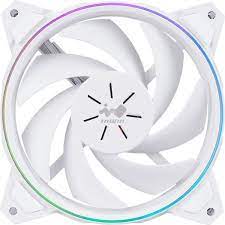 Inwin Asp120 Sirius Loop White ( Pure ) Argb – Dual-Looped Rings Of Rgb Lighting ; 120x120x25mm 7x Black Sickle Blades Pwm Fans Shockproof Rubber Corners For Noise Reduction 500-1800rpm 27dba 50 Cfm 1.67 Mm/H2o Static Pressure