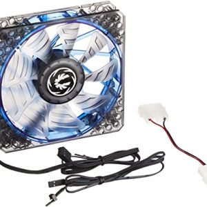 Bitfenix Bff-Wpro-14025b-Rp Spectre Pro Led All White With Blue Led Led On/Off Via Jumper Or Fan Controller – High Pressure/Cfm With Dual Frame Construction + Anti-Vibration Rivets 140x140x25mm 9x Reinforced Fan Blades Curved Design Fin For Focused