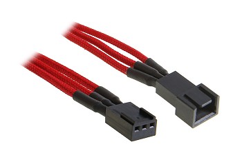 Bitfenix Bfa-Msc-3f60rk-Rp Alchemy Multisleeved(3) Cable – 60cm 3 Pin Power Extension Cable For Cpu Fan Or System Fan – Red